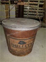 1930's Chocolate Packaging Bucket w/ Wooden Handle