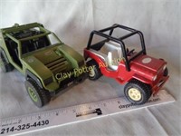 Vintage Tonka Jeep & Green Jeep Toy