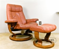 Ekornes stressless lounge chair with ottoman