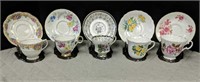 Lot of 5 English Cups & Saucers