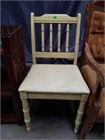 Vintage Wooden Yellow Chair