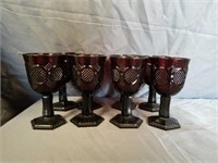 Beautiful set of 8 Ruby Red Stemmed Glasses