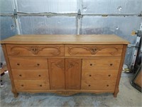 Solid Oak Wood 10 Drawer Dresser 65 x 19 x 36