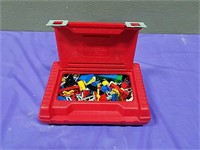 Red Lego case full of legos
