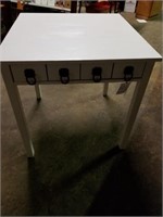 PAINTED TABLE WITH ANTIQUE DRAWER PULLS