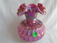 Fenton Plum Iri Honeycomb  7 1/2" Vase
