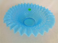 Fenton Blue hobnail PCE 10" Bowl SAMPLE