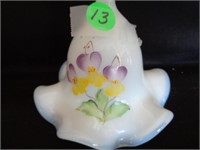 Fenton HP White Bell Signed Everson