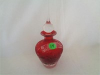 Fenton 4" Ruby Etched Perfume