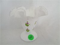 Fenton Violets in the Snow Vase