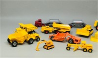 flat of toy trucks- lesney, matchbox, various