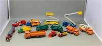 flat of toy trucks- matchbox & others