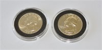 Pair 1964 and 1960 D, proof PF65 and MS64+