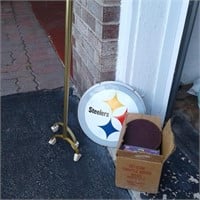 Shuffle Board Game and Steeler Sign