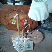 Lamp, Paper Towel Holder and Coasters