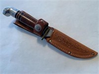 Western L48B Stacked Leather Handle Sheath Knife,