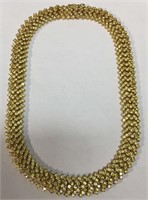 Sterling Goldtone Necklace With Clear Stones