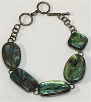 Sterling Silver And Abalone Bracelet