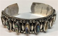 Sterling Silver And Abalone Cuff Bracelet