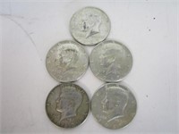 Lot of (5) 1967 40% Silver Kennedy Halves