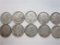 (10) Roosevelt Silver dimes