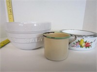 Stoneware bowl enamel cup & bowls