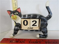 Wooden cat calendar