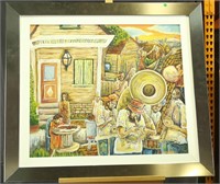 FRAMED AND MATTED JAZZ BAND PRINT
