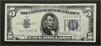 1934-D  Wide I  $5 Silver Certificate  XF+