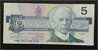 1986  $5  Bank of Canada  "Replacement note"  Unc.