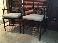 Chinoserie Cane Bottom Chairs with cushions