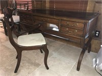 Writing Desk with Leather Inlay w/chair