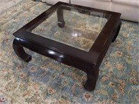 Asian Glass top Table  Rosewood