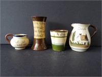 Devon ware pottery pieces, 2 unmarked pieces