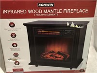 Konwin Infrared wood mantle fireplace.  3 heating