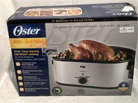 Oster 22 quart-26 pound turkey roaster oven. Open