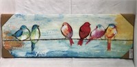 Song Bird canvas. 13x36. Small hole to canvas.