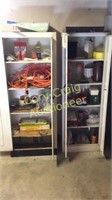 2 Metal Cabinets With Misc