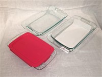 NEW 3 Kitchenware items:  Pyrex Glass Casseroles