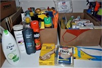 Large Lot Assorted Toiletries, Cleaning Supplies