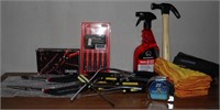 Box Lot of Tools and Car Products as Shown