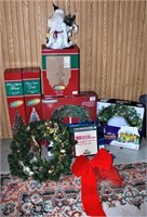 Christmas Décor, Fiber Optic Trees, Wreath, Santa…