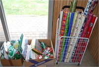 Large Lot Holiday Gift Wrap, Greeting Cards, Bows…