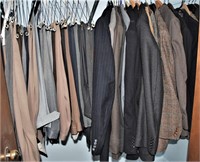 Closet Full of Mens Suits, Jackets, Trousers