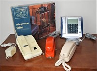 Telephones & Telephone Table, Orange Trimline