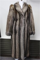 Used Raccoon fox trim coat size 8 Retail $700.00