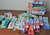 Large Lot of Unopened Toothpaste & Toothbrushes