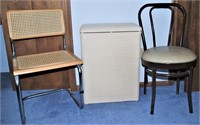 Breuer Chair, Wicker Hamper, Metal Chair