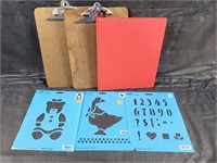 Clipboards and stencil Lot