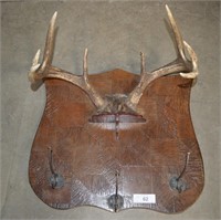 Wall Mount Stag Antler Hall Rack -19"h x 22"